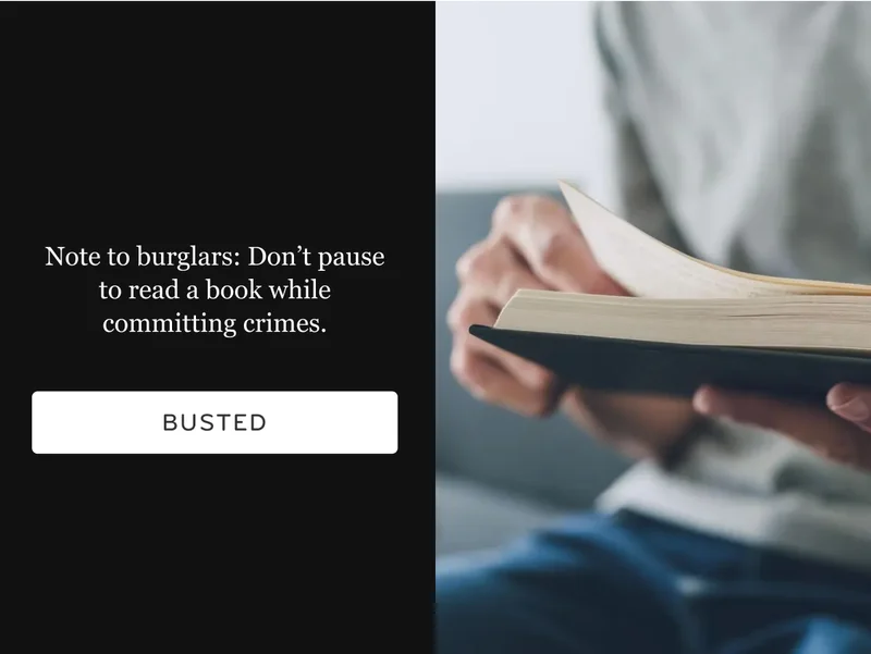 Book reading burglar