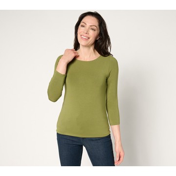 Joan Rivers Wardrobe Builders ButterSoft 3/4 Sleeve Top