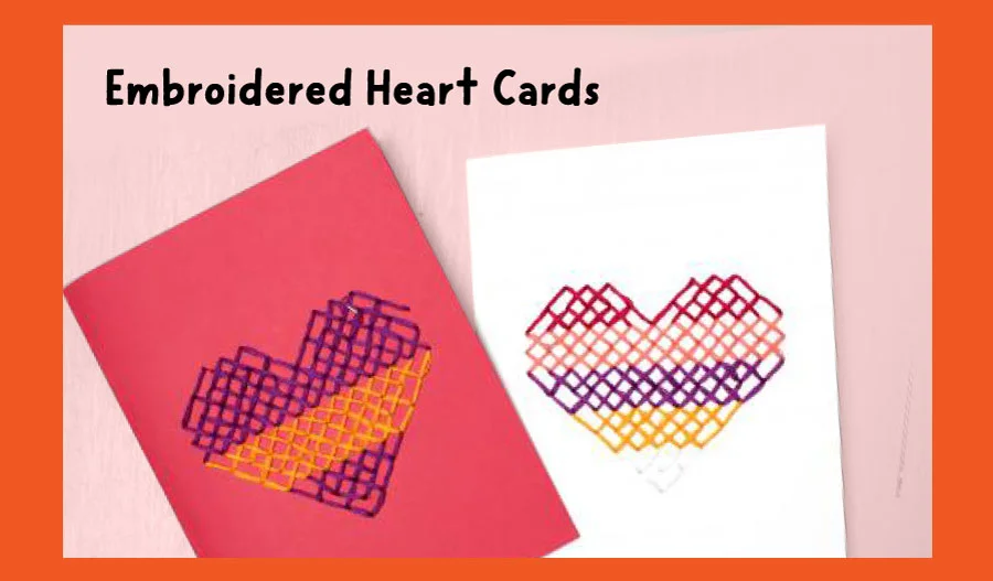 Embroidered Heart Cards
