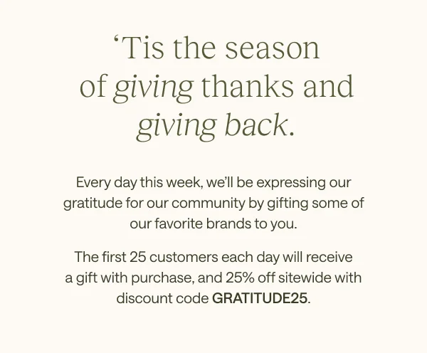 'Tis the season of giving thanks and giving back.