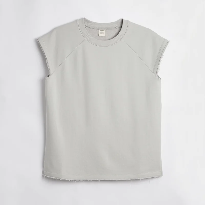 Image of French Terry Cut Off Crew - Concrete Gray