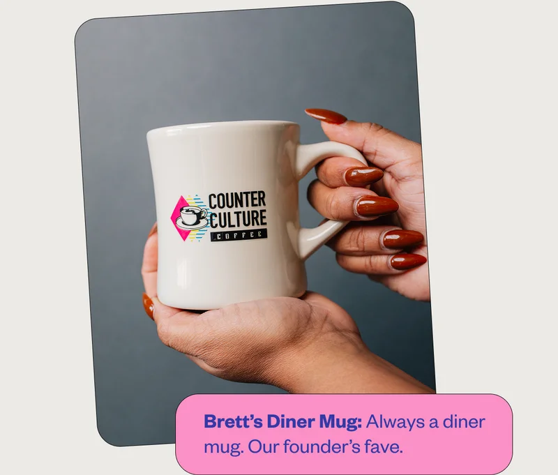 Brett's Diner Mug: Always a diner mug. Our founder's fave. Brett's Diner Mug: Always a diner mug. Our founder's fave.