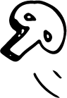 A line drawing of a leaf