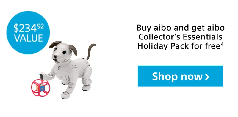 Save | Buy aibo get aibo Collector's Essentials Holiday Pack for free | Shop now