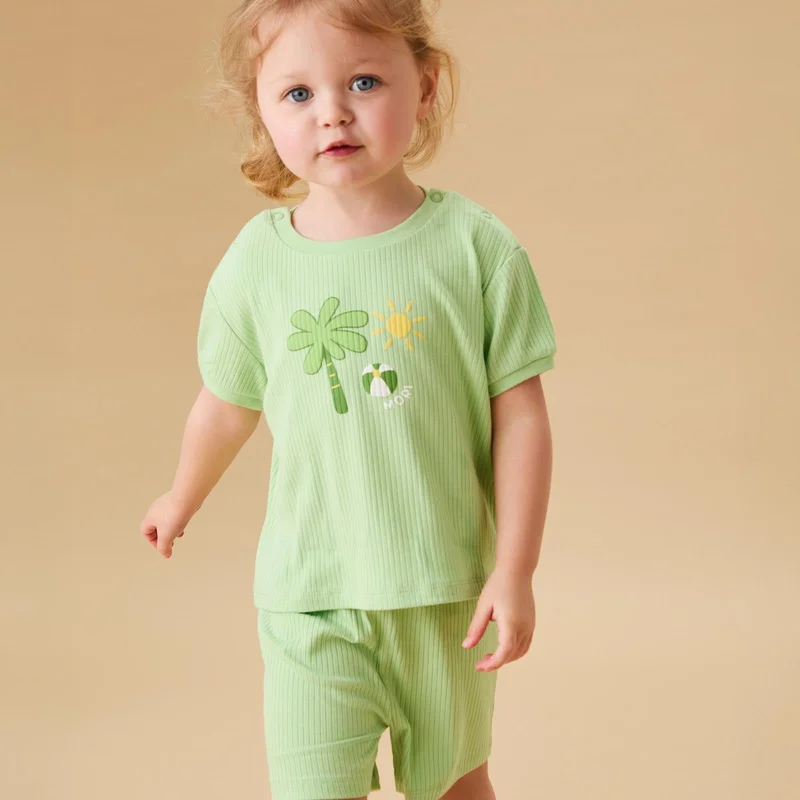 Image of Tropical Ribbed Tee & Shorts