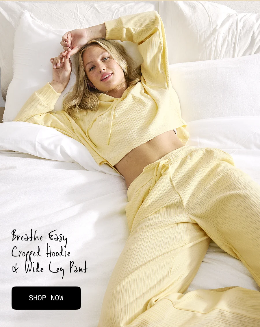 Breathe Easy Ribbed Wide Leg Pant in Yellow Swirl