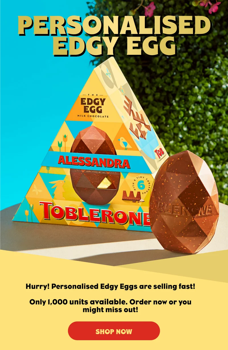 Hurry! Personalised Edgy Eggs are selling fast!  Only 1,000 units available. Order now or you might miss out!