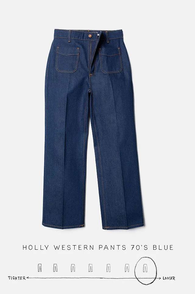 Holly Western Pants 70's Blue