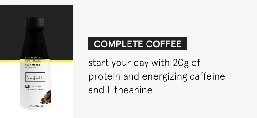 complete coffee: start your day with 20g of protein and energizing caffeine and l-theanine