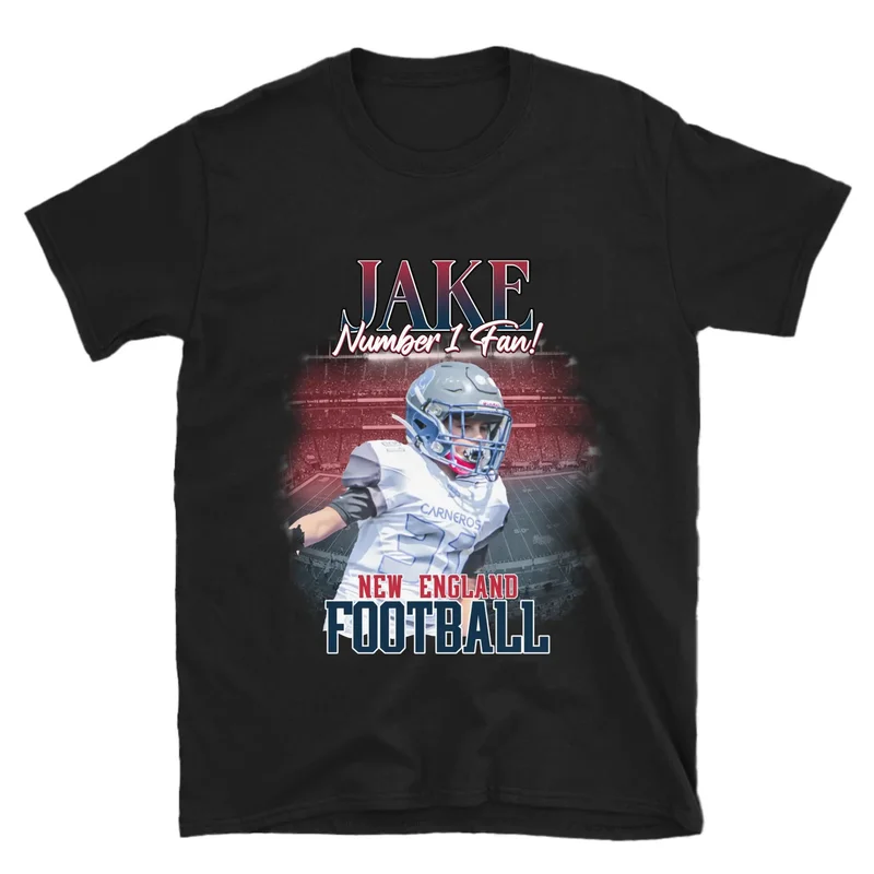 Image of Personalized American Football Fan Photo T-Shirt