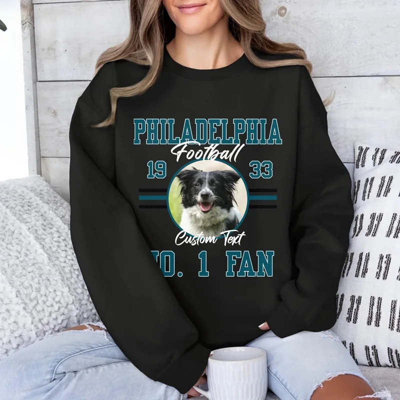 Image of Personalized Football Fan Custom Photo Sweatshirt