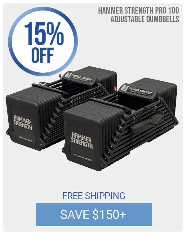 Hammer Strength PRO 100 Adjustable Dumbbells | 15% OFF