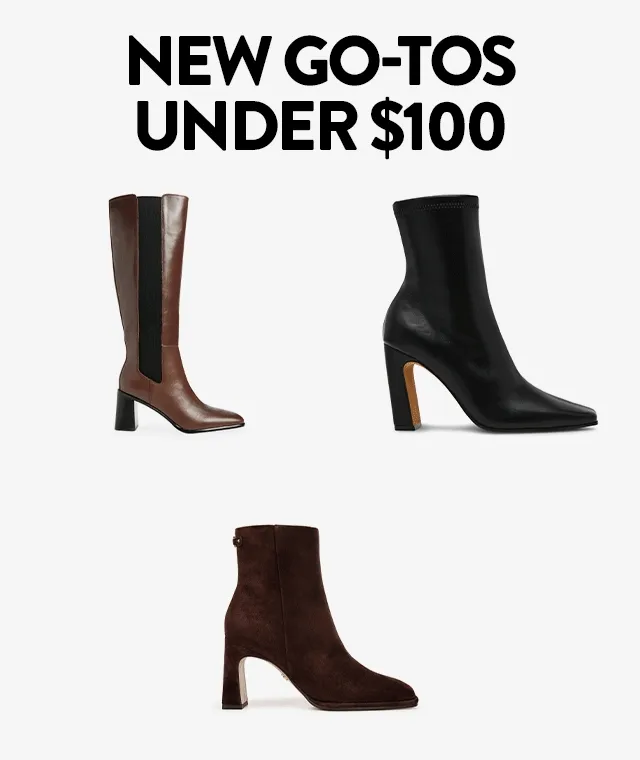 A variety of short and tall boots.