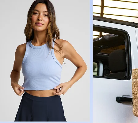 On Repeat Rib High Neck Cropped Tank