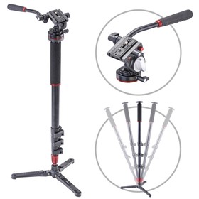 3Pod 4 Section Aluminum Photo/Video Monopod w/Fluid Base, LWT Fluid Video Head