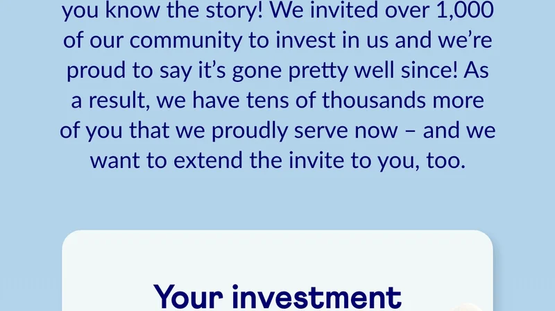 Your investment will help us