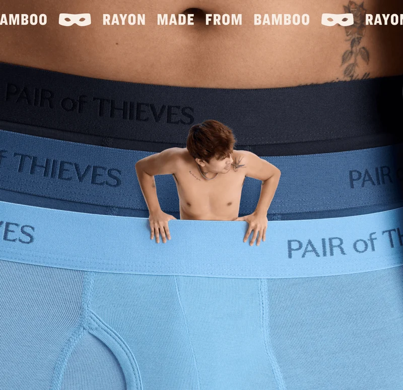Model inside a pair of Rayon made from Bamboo Boxer Briefs