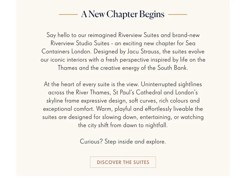 A new way to stay by the river has arrived.
