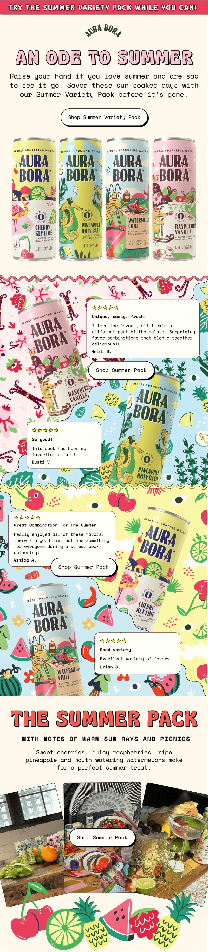 aura bora summer variety pack