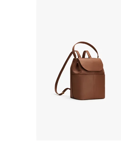 Leather Backpack 13-Inch Dark Chestnut