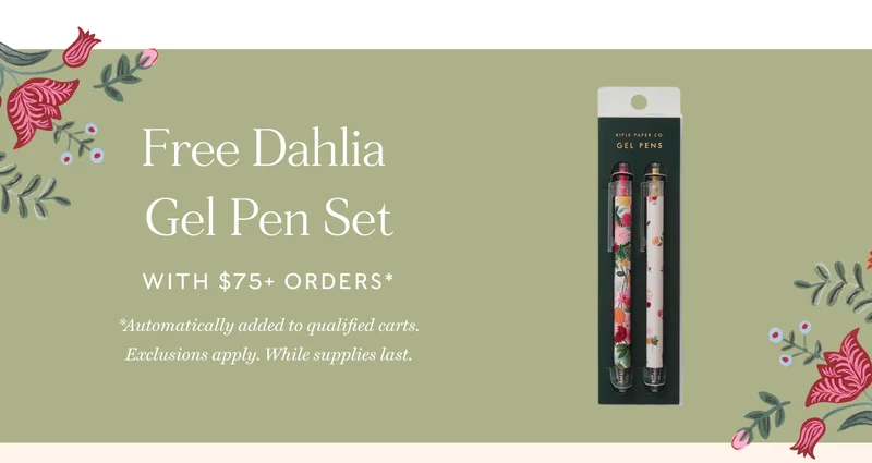 Free Dahlia Gel Pen Set With $75+ Orders