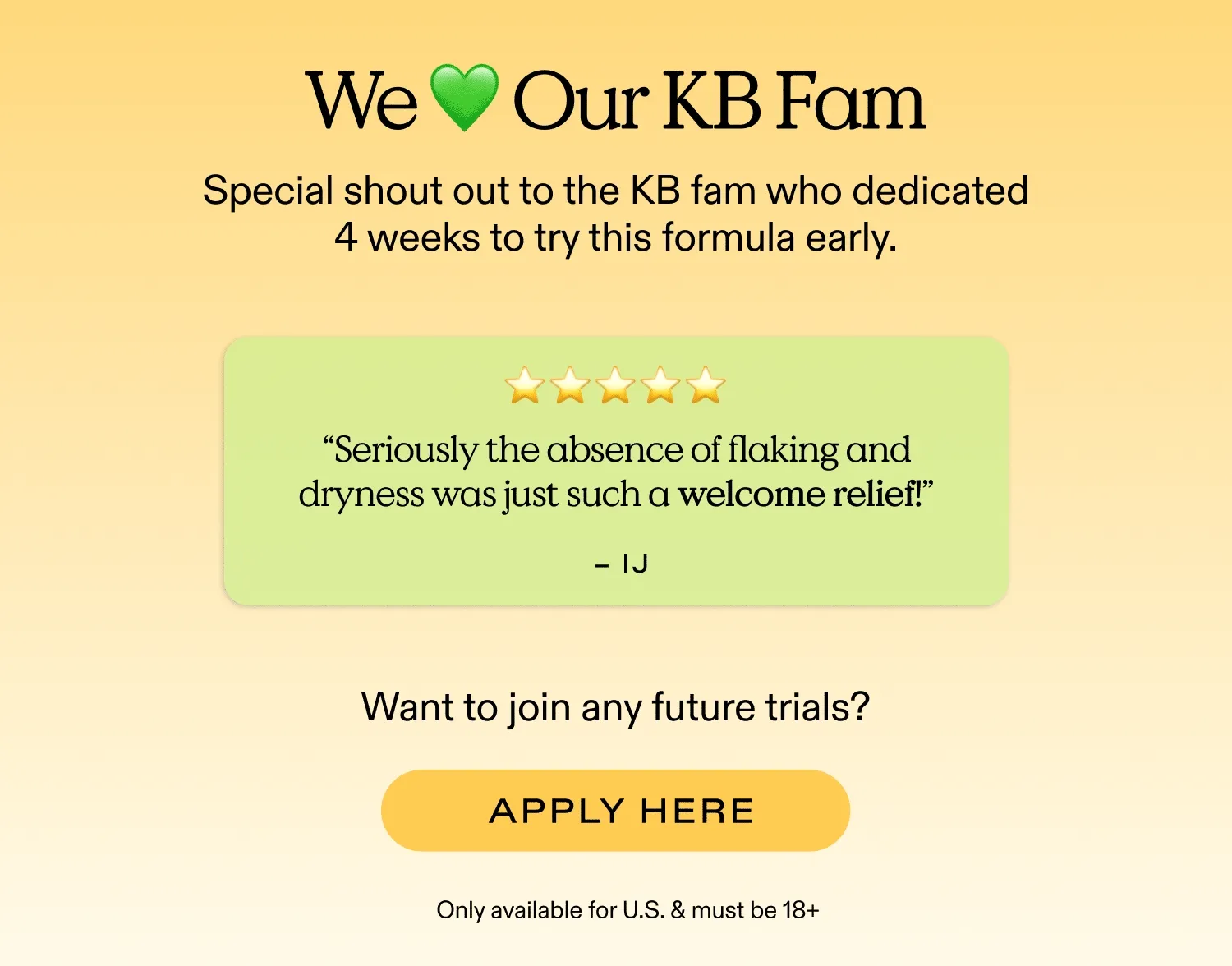 We Love our KB Form - Apply Here