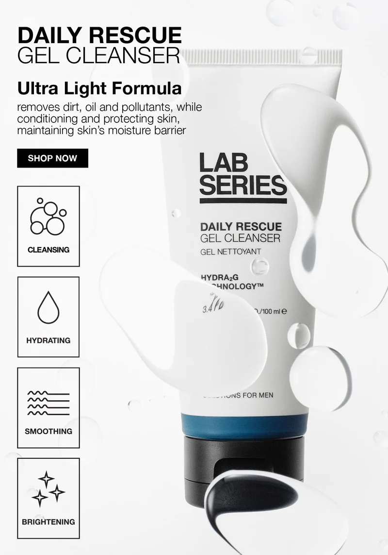 DAILY RESCUE GEL CLEANSER | Ultra Light Formula removes dirt, oil and pollutants, while conditioning and protecting skin, maintaining skin’s moisture barrier | SHOP NOW | CLEANSING | HYDRATING | SMOOTHING | BRIGHTENING