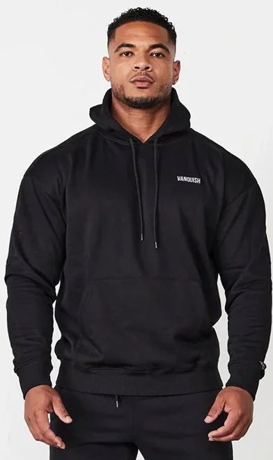 Vanquish Essential Black Oversized Pullover Hoodie