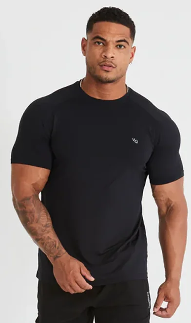 Vanquish Essential Black Performance Short Sleeve T Shirt
