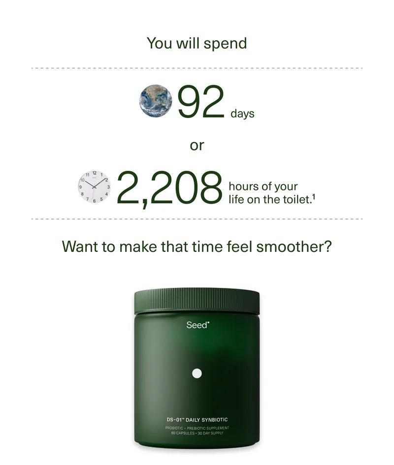 You will spend 92 days or 2,208 hours of your life on the toilet.¹ Want to make that time feel smoother?
