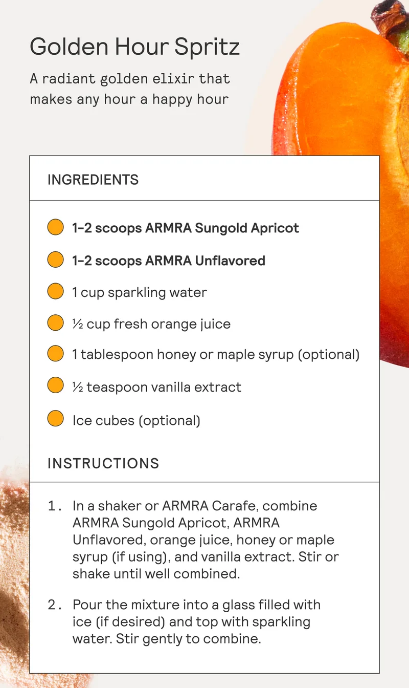 Golden Hour Spritz A radiant golden elixir that makes any hour a happy hour