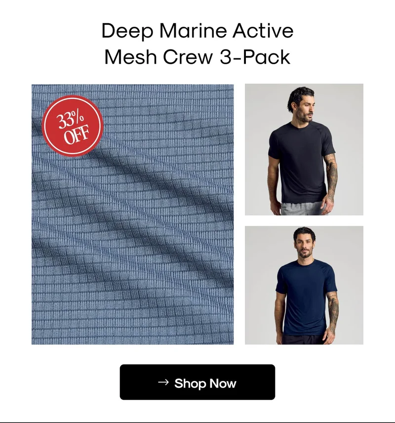 Deep Marine Active Mesh Crew 3-Pack