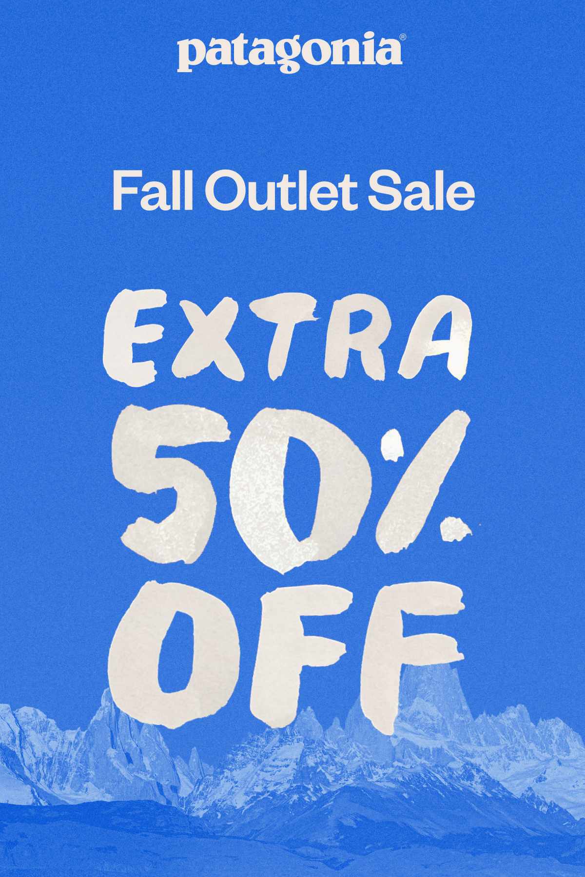 Patagonia. Fall Outlet Sale. Extra 50% Off.