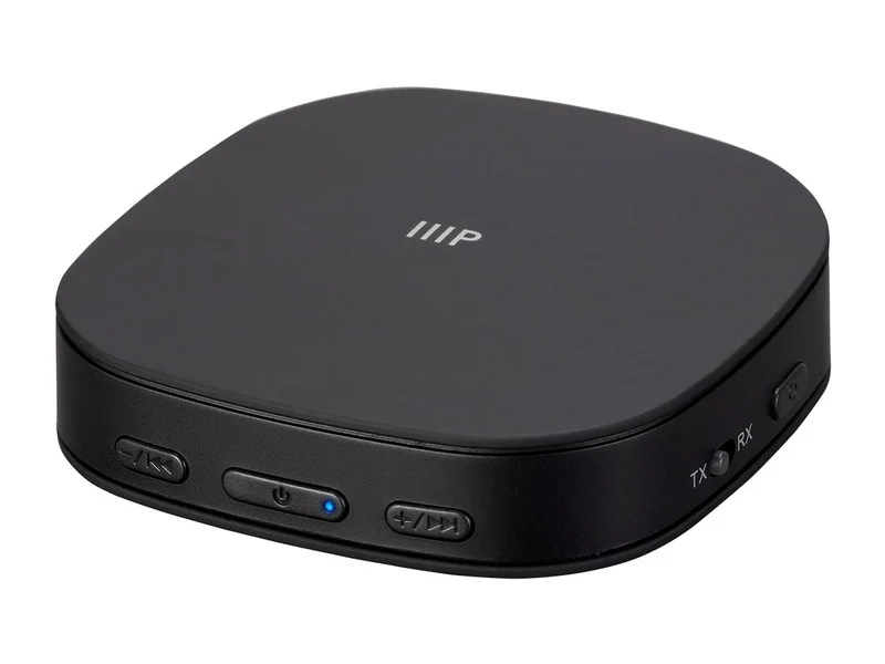 Monoprice Premium Bluetooth 5 Transmitter and Receiver with Qualcomm aptX Audio, Qualcomm aptx HD Audio, Qualcomm aptX Low Latency Audio, AAC, and SBC Codecs, and Optical and Aux Inputs