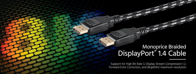 Braided DisplayPort 1.4 Cable