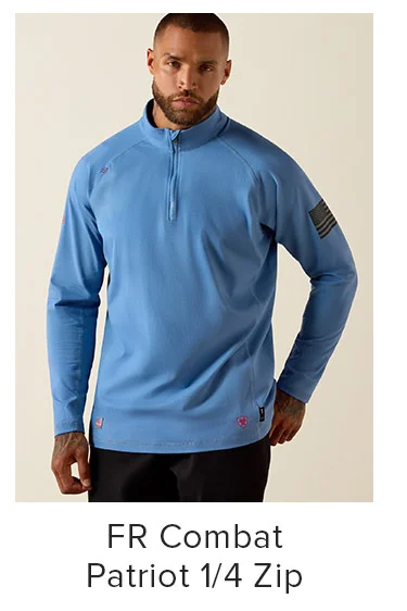 FR Combat Patriot 1/4 Zip in Medium Blue