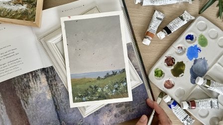 Vintage-Style Gouache Landscapes for Beginners