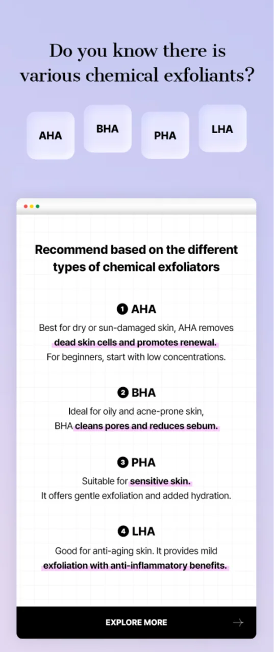 do you there is various chemical exfoliabts?