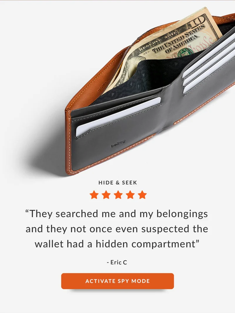 HIDE & SEEK they searched me and my belongings and they not once even suspected the wallet had a hidden compartment Eric C