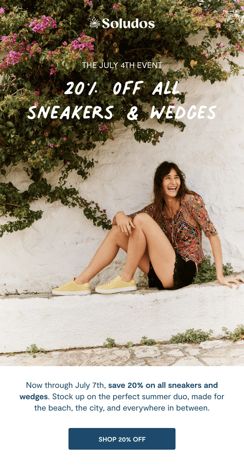 20% Off All Sneakers and Wedges