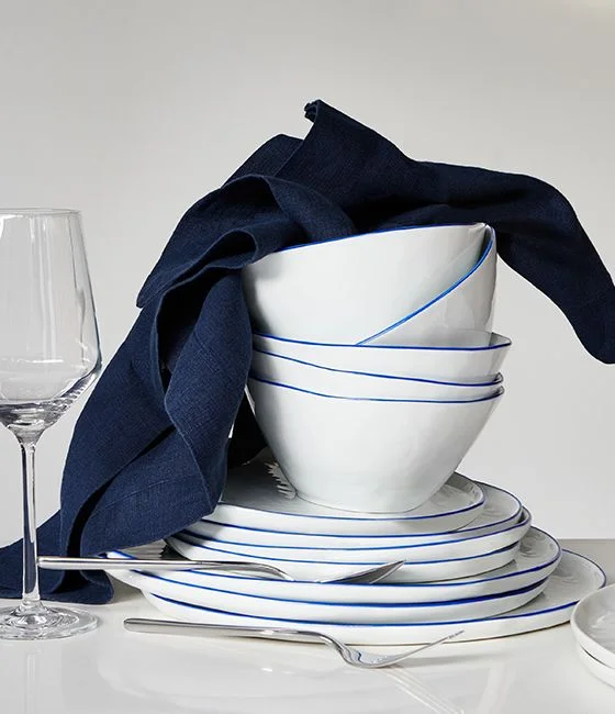 classic white & blue