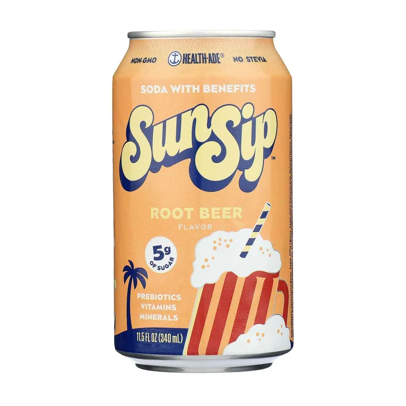 Prebiotioc Soda, Sunsip Rootbeer, 12 Oz