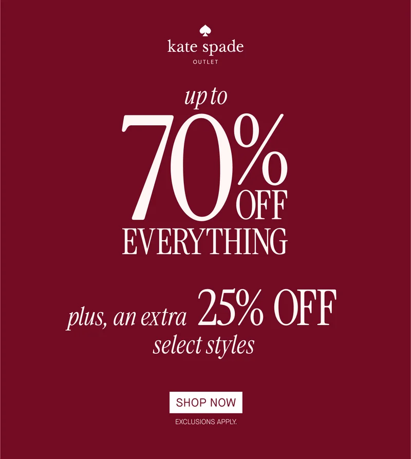 up to 70% off everything plus, an extra 25% off last minute gifts. Shop now