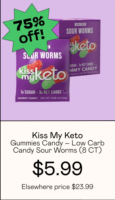 Gummies Candy – Low Carb Candy Sour Worms (8 CT)