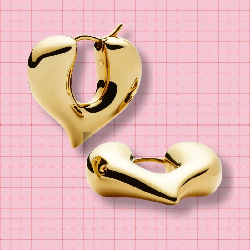 Molten heart hoop earrings