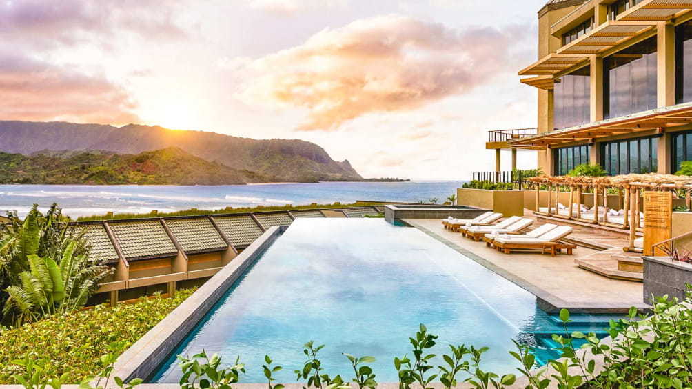 Image description: Swimming pool with view of the ocean at 1 Hotel Hanalei Bay.
