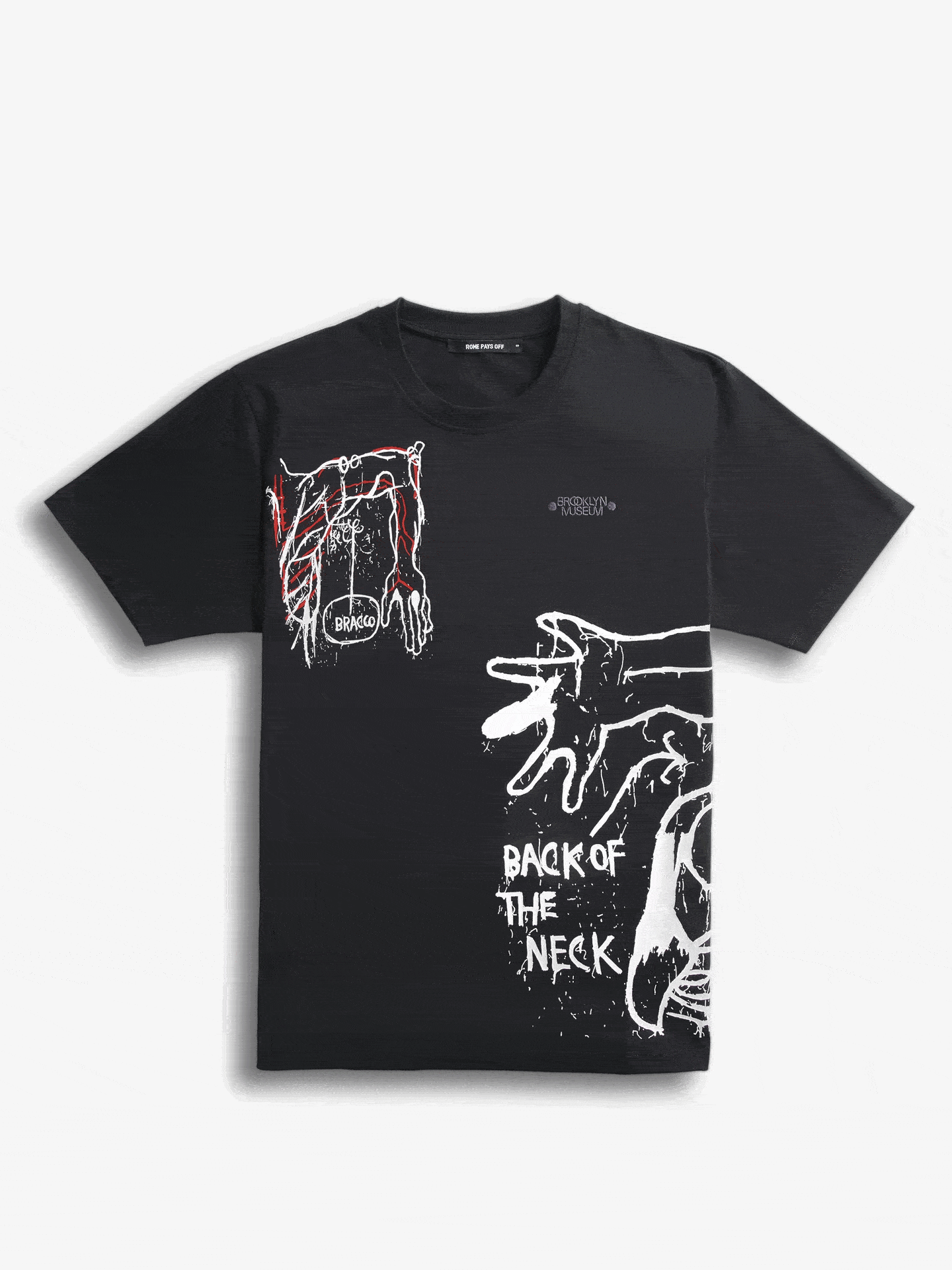 Gif of a Basquiat-inspired notebook, sweatshirt, T-shirt, and hat