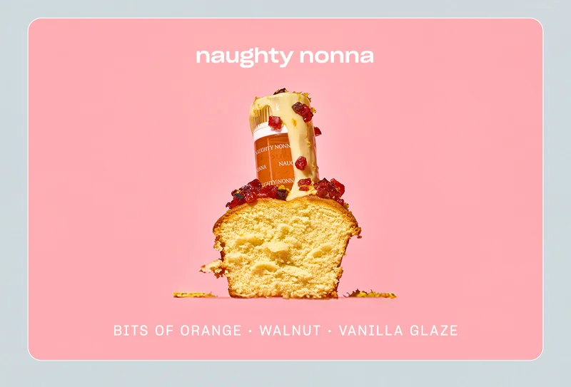 naughty nonna bits of orange • walnut • vanilla glaze