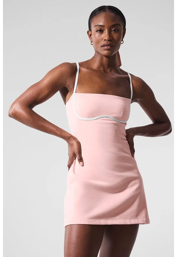 Airbrush Streamlined Dress - Pink Quartz/White - Pink Quartz/White / XS