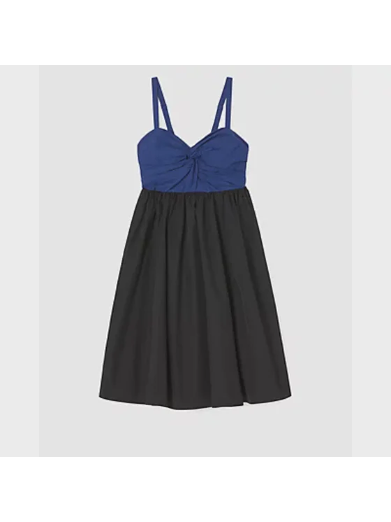 Twist Bodice Colorblocked Dress